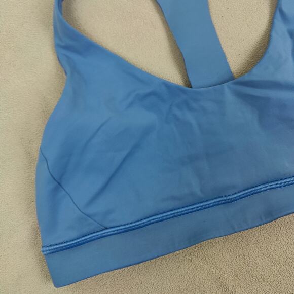 Lululemon Break Free Bra Nulux Sports Bra Womens 10 Blue Racerback Mesh - Picture 2 of 7
